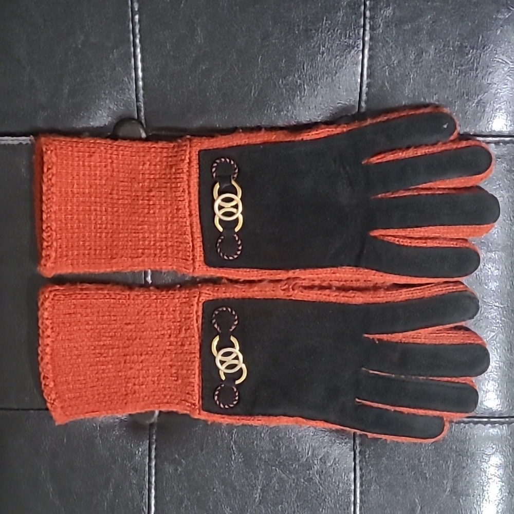 Cute Women gloves Black Orange one size
